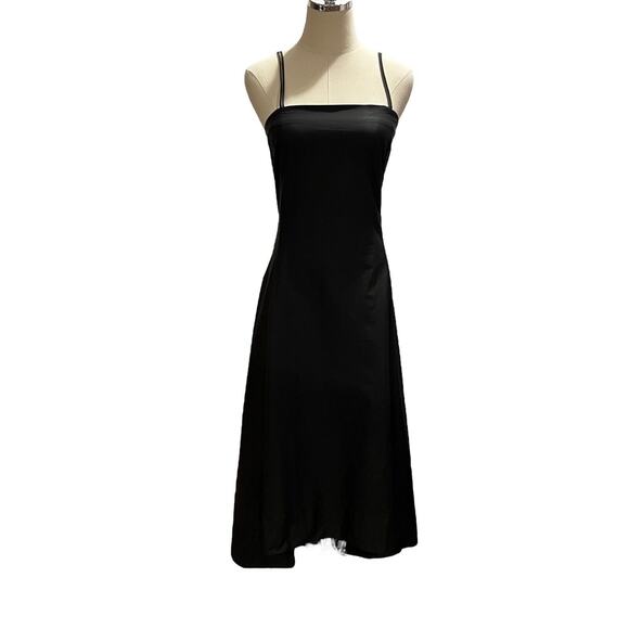 3.1 PHILLIP LIM Spaghetti Straps Hourglass Midi Dress Pockets Black Sz 6 - Picture 2 of 9